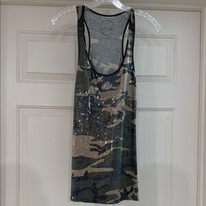 INC International Concepts Green Sequin Tank Top